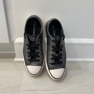 converse pewter leather